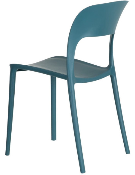 Chaise moderne design en Polypropylène Bleu Frida (Lot de 4) - 4