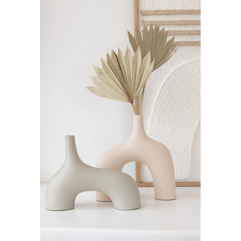 Vase Abstrait Jambes Hauteur 30 cm en Métal Beige Peroli - 2