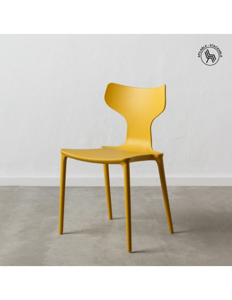 Chaise originale design en Polypropylène Jaune Yenia (Lot de 4) - 8