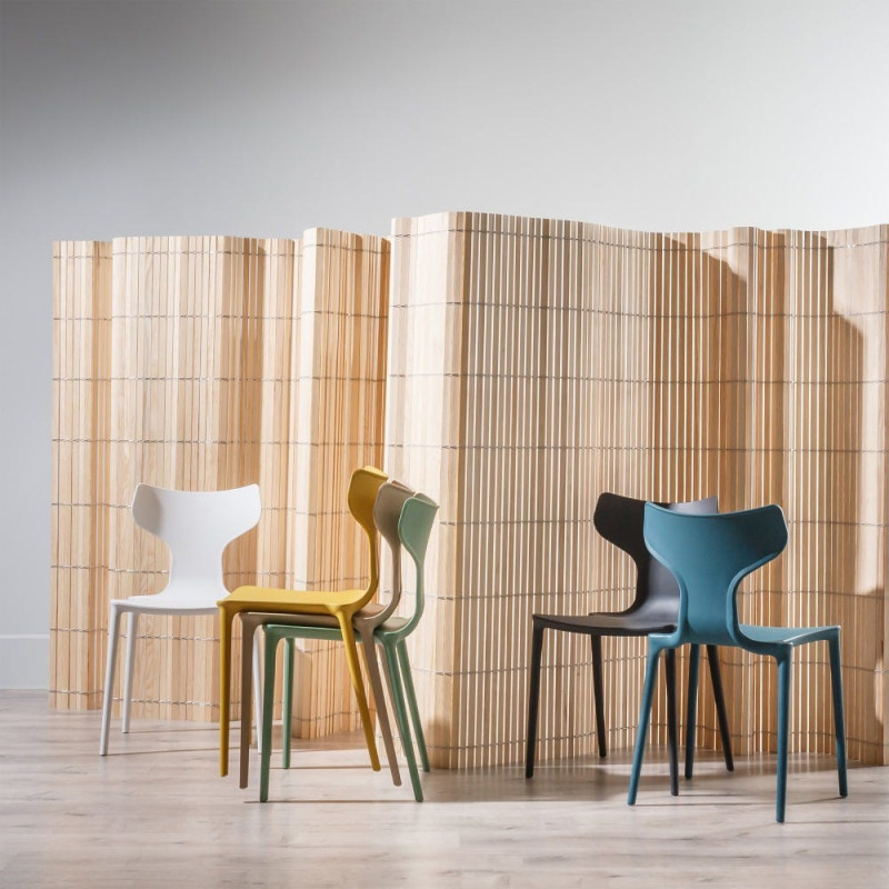 Chaise originale design en Polypropylène Jaune Yenia (Lot de 4) - 2