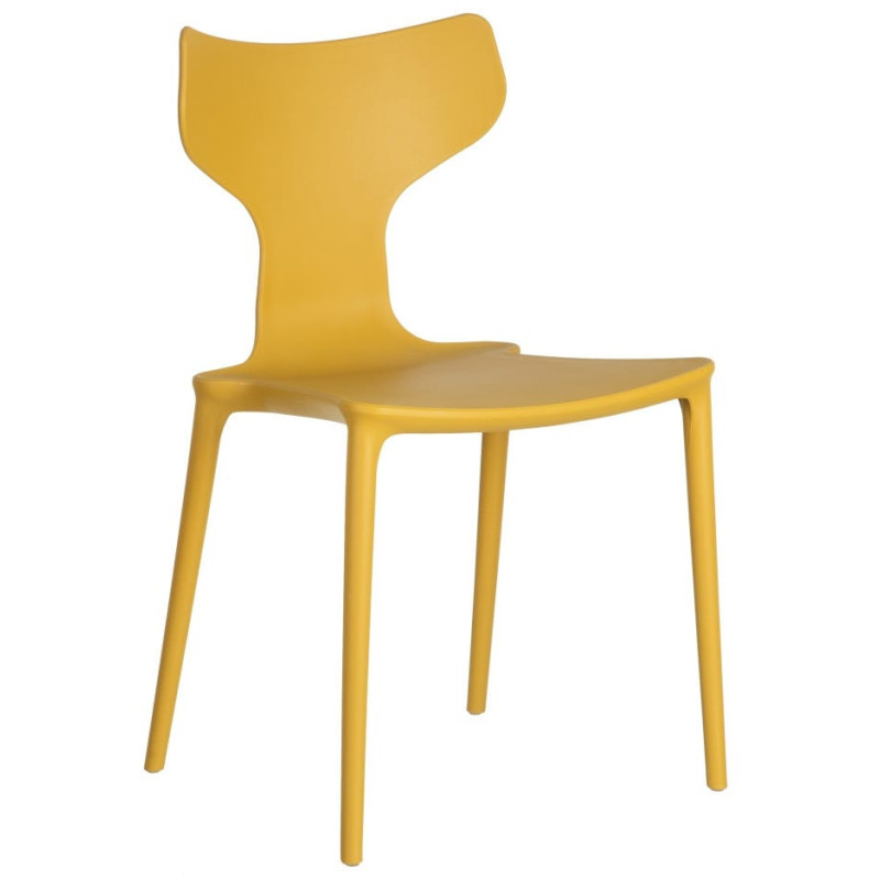 Chaise originale design en Polypropylène Jaune Yenia (Lot de 4) - 1