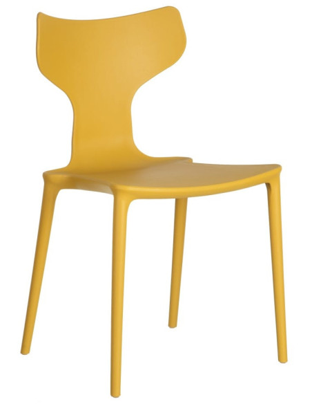 Chaise originale design en Polypropylène Jaune Yenia (Lot de 4) - 1