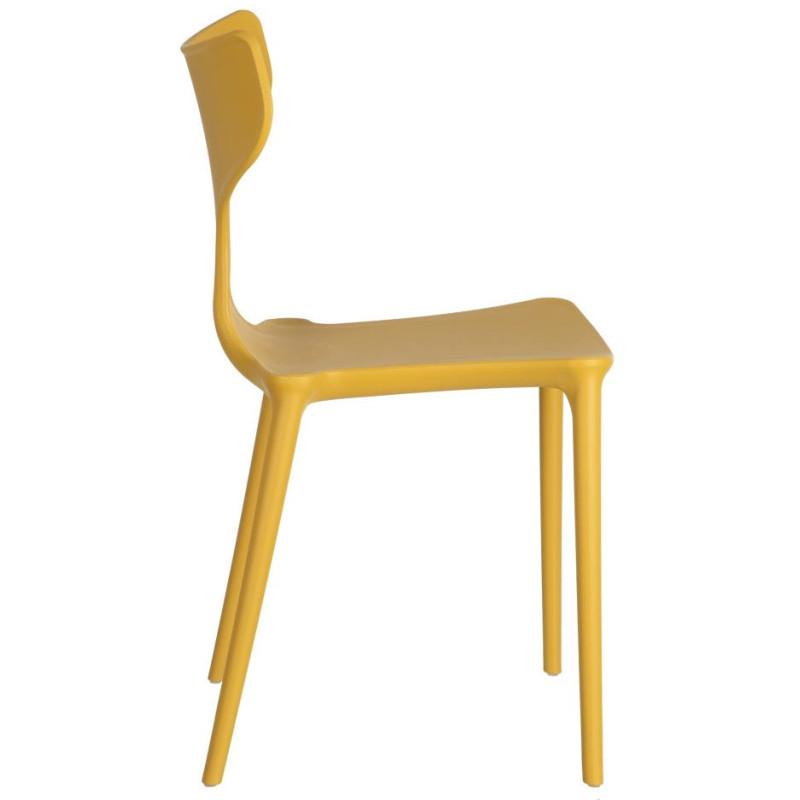 Chaise originale design en Polypropylène Jaune Yenia (Lot de 4) - 3