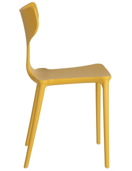 Chaise originale design en Polypropylène Jaune Yenia (Lot de 4) - 3