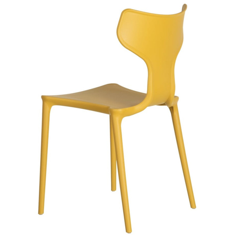 Chaise originale design en Polypropylène Jaune Yenia (Lot de 4) - 4