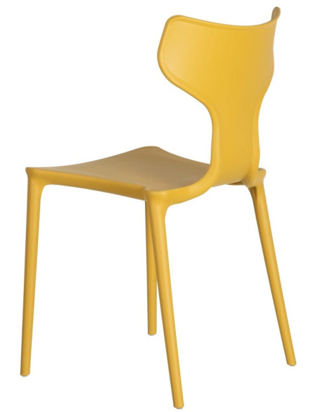 Chaise originale design en Polypropylène Jaune Yenia (Lot de 4) - 4