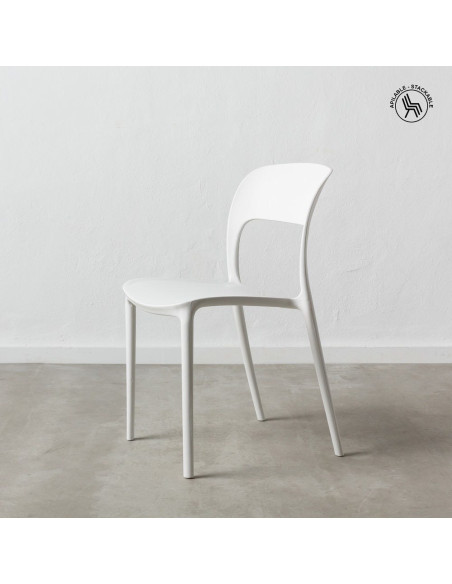 Chaise moderne design en Polypropylène Blanc Frida (Lot de 4) - 9