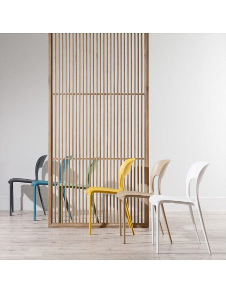 Chaise moderne design en Polypropylène Blanc Frida (Lot de 4) - 2