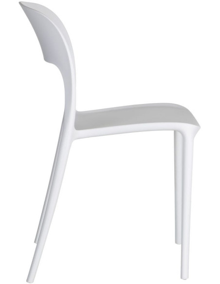 Chaise moderne design en Polypropylène Blanc Frida (Lot de 4) - 3