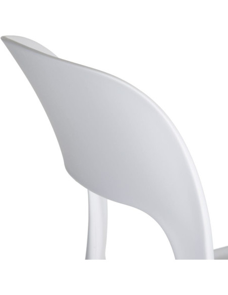 Chaise moderne design en Polypropylène Blanc Frida (Lot de 4) - 7