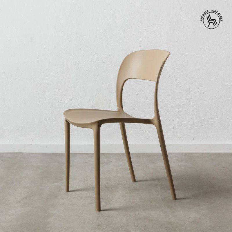 Chaise moderne design en Polypropylène Beige Frida (Lot de 4) - 8