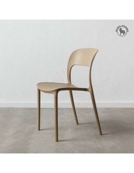 Chaise moderne design en Polypropylène Beige Frida (Lot de 4) - 8