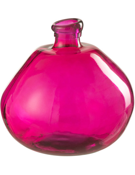 Vase Boule Hauteur 32 cm en Verre Fuchsia Damila - 1