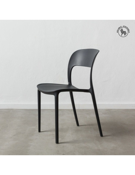 Chaise moderne design en Polypropylène Gris foncé Frida (Lot de 4) - 1