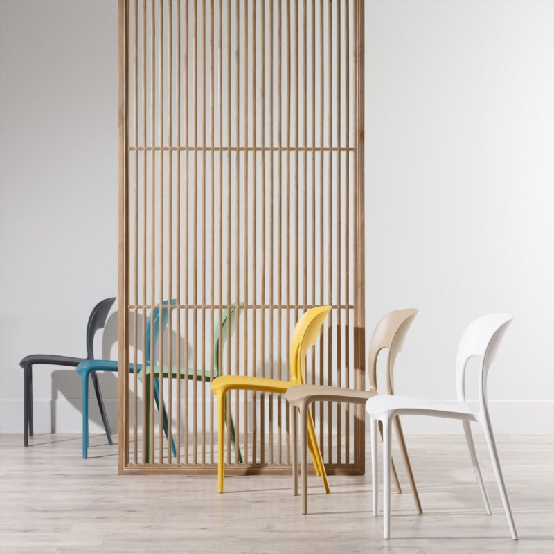 Chaise moderne design en Polypropylène Gris foncé Frida (Lot de 4) - 2