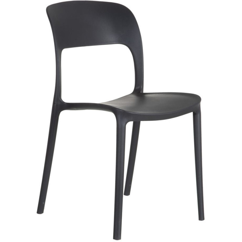 Chaise moderne design en Polypropylène Gris foncé Frida (Lot de 4) - 3