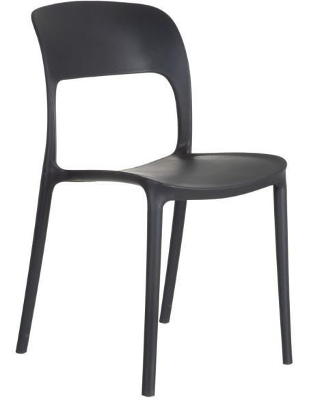 Chaise moderne design en Polypropylène Gris foncé Frida (Lot de 4) - 3