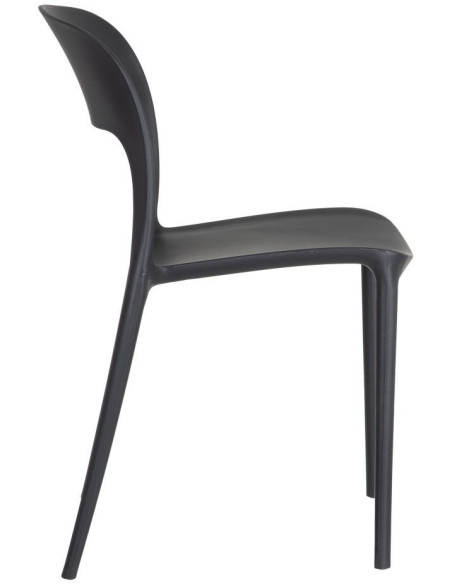 Chaise moderne design en Polypropylène Gris foncé Frida (Lot de 4) - 4