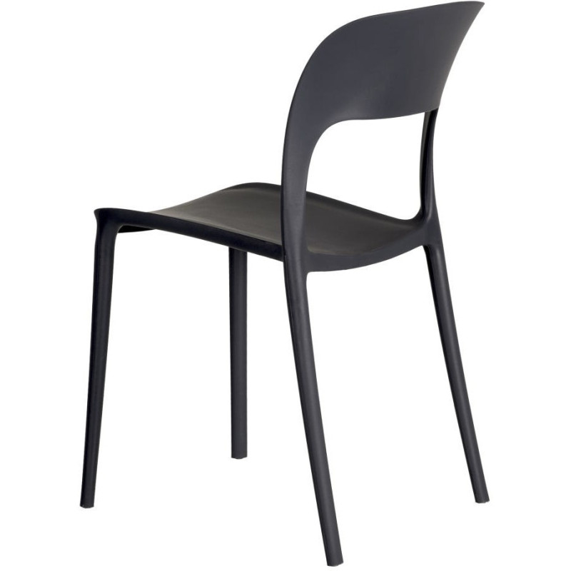 Chaise moderne design en Polypropylène Gris foncé Frida (Lot de 4) - 5