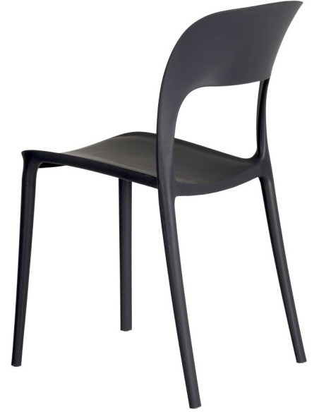 Chaise moderne design en Polypropylène Gris foncé Frida (Lot de 4) - 5