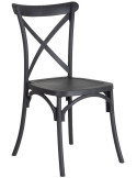 Lot de 4 chaises empilables en polypropylène gris foncé 48,5 x 43 x 91 cm Yania