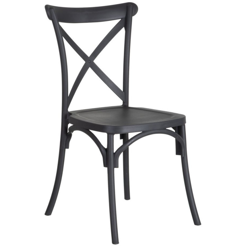 Chaise bistrot moderne en Polypropylène Gris foncé Yania (Lot de 4) - 1