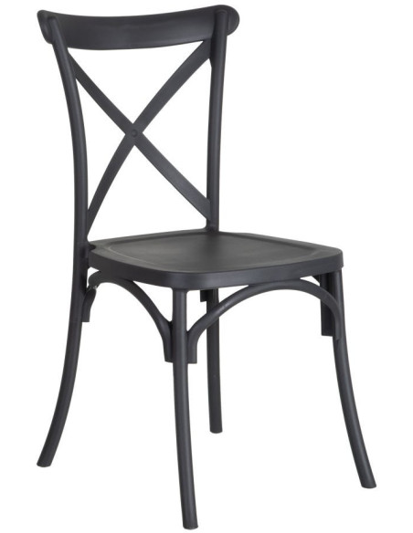 Chaise bistrot moderne en Polypropylène Gris foncé Yania (Lot de 4) - 1