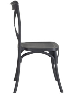 Chaise bistrot moderne en Polypropylène Gris foncé Yania (Lot de 4) - 3