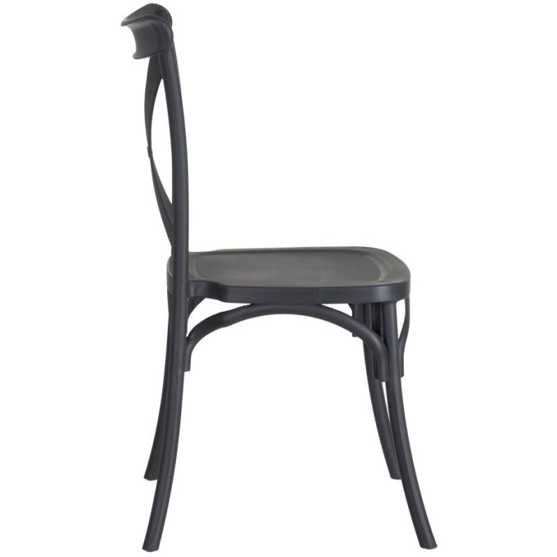 Chaise bistrot moderne en Polypropylène Gris foncé Yania (Lot de 4) - 3
