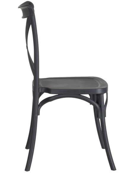 Chaise bistrot moderne en Polypropylène Gris foncé Yania (Lot de 4) - 3