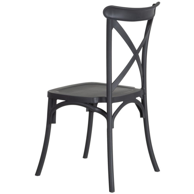 Chaise bistrot moderne en Polypropylène Gris foncé Yania (Lot de 4) - 4