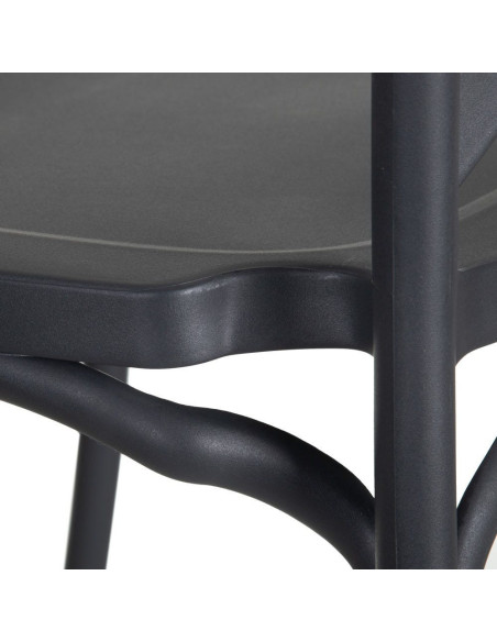 Chaise bistrot moderne en Polypropylène Gris foncé Yania (Lot de 4) - 6