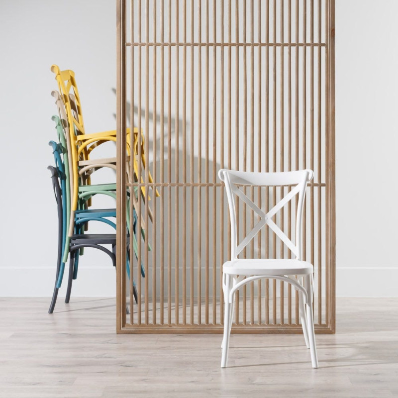 Chaise bistrot moderne en Polypropylène Jaune Yania (Lot de 4) - 2