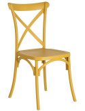 Lot de 4 chaises empilables en polypropylène jaune 48,5 x 43 x 91 cm Yania