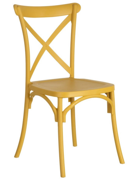 Chaise bistrot moderne en Polypropylène Jaune Yania (Lot de 4) - 1