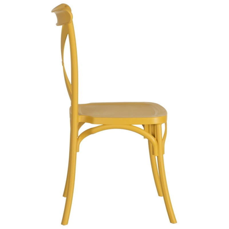 Chaise bistrot moderne en Polypropylène Jaune Yania (Lot de 4) - 3