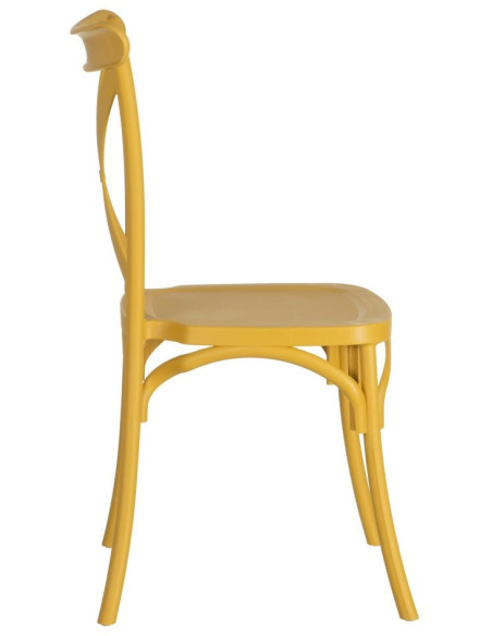 Chaise bistrot moderne en Polypropylène Jaune Yania (Lot de 4) - 3