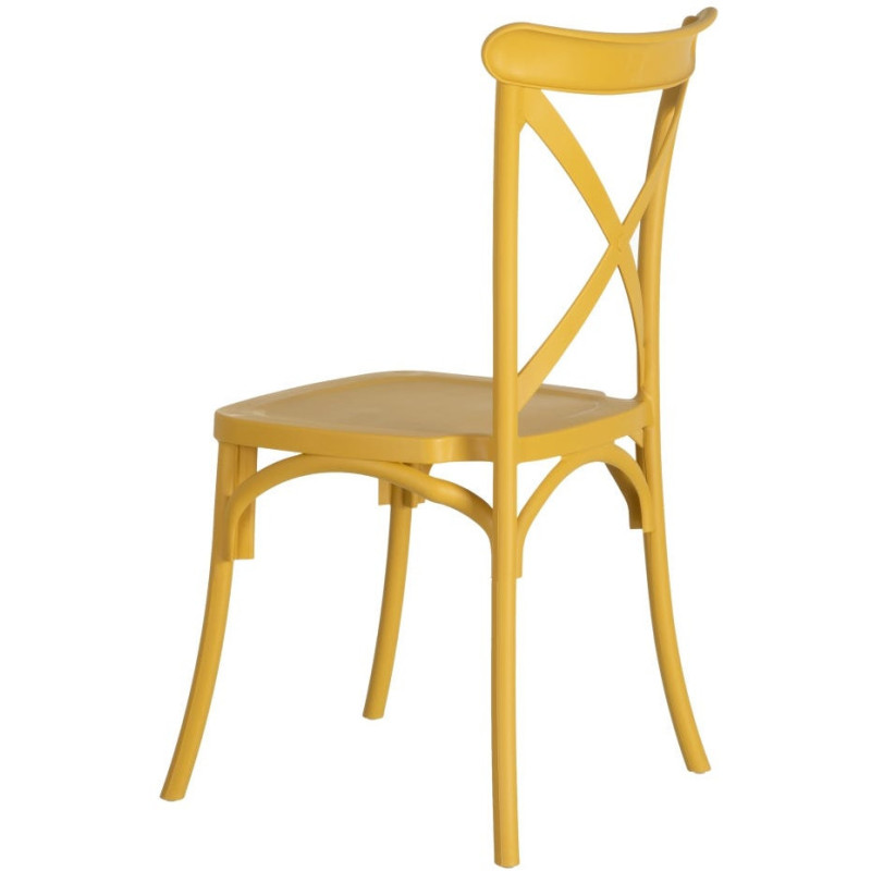 Chaise bistrot moderne en Polypropylène Jaune Yania (Lot de 4) - 4