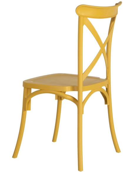 Chaise bistrot moderne en Polypropylène Jaune Yania (Lot de 4) - 4