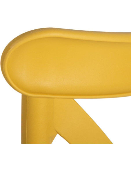 Chaise bistrot moderne en Polypropylène Jaune Yania (Lot de 4) - 5