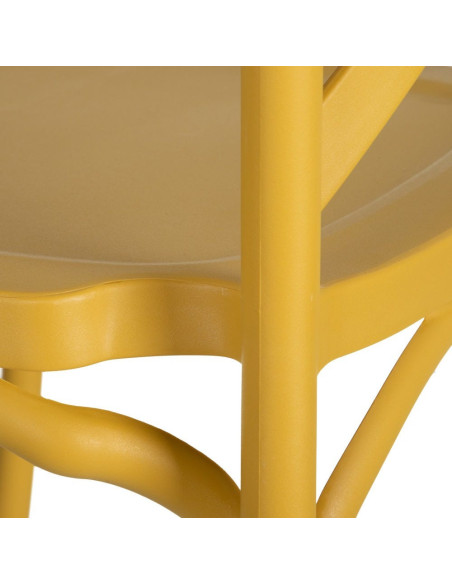 Chaise bistrot moderne en Polypropylène Jaune Yania (Lot de 4) - 6