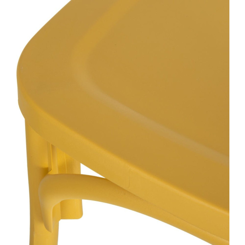 Chaise bistrot moderne en Polypropylène Jaune Yania (Lot de 4) - 7