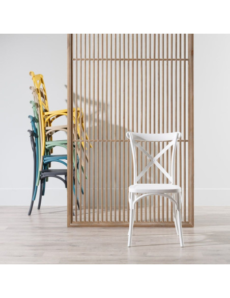 Chaise bistrot moderne en Polypropylène Bleu Yania (Lot de 4) - 2