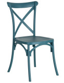 Lot de 4 chaises empilables en polypropylène bleu 48,5 x 43 x 91 cm Yania