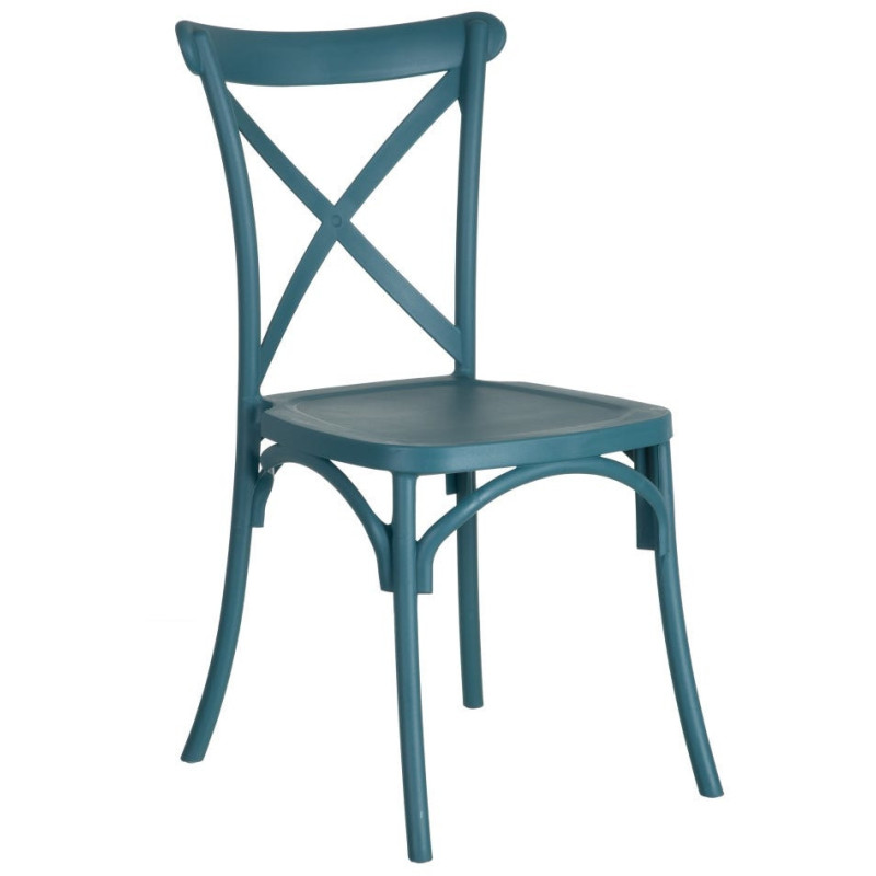 Chaise bistrot moderne en Polypropylène Bleu Yania (Lot de 4) - 1