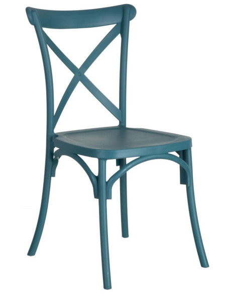 Chaise bistrot moderne en Polypropylène Bleu Yania (Lot de 4) - 1