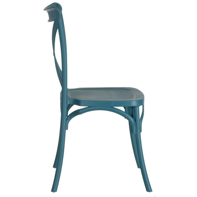 Chaise bistrot moderne en Polypropylène Bleu Yania (Lot de 4) - 3