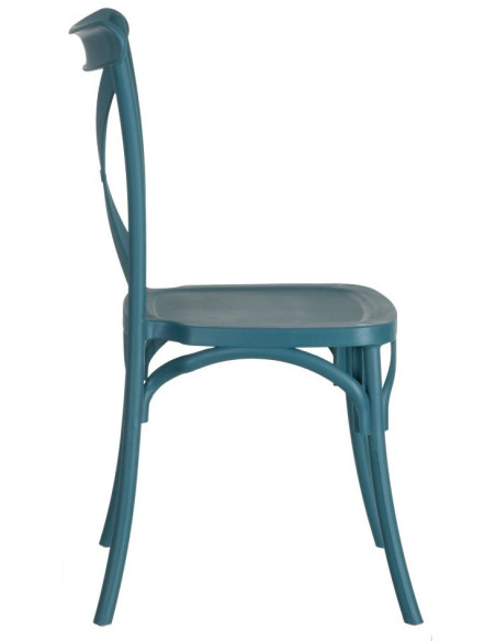 Chaise bistrot moderne en Polypropylène Bleu Yania (Lot de 4) - 3
