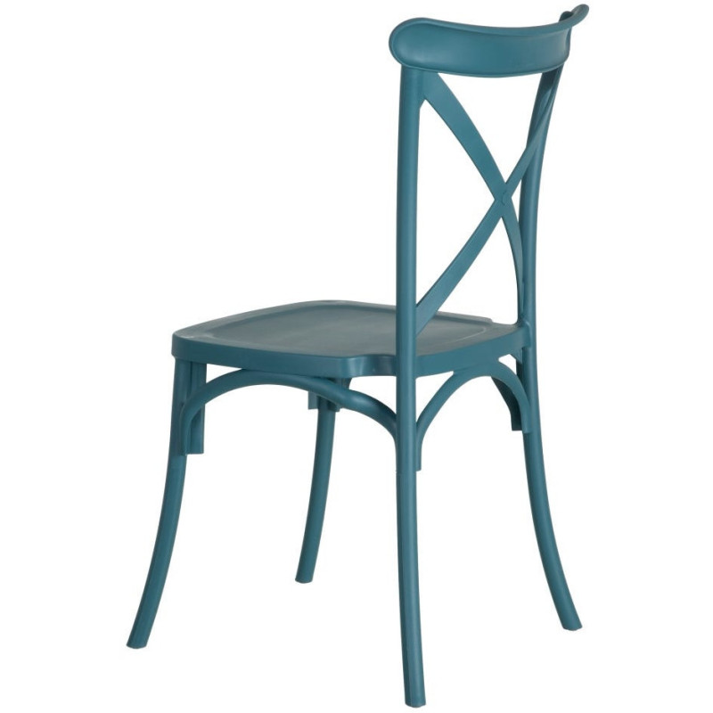 Chaise bistrot moderne en Polypropylène Bleu Yania (Lot de 4) - 4