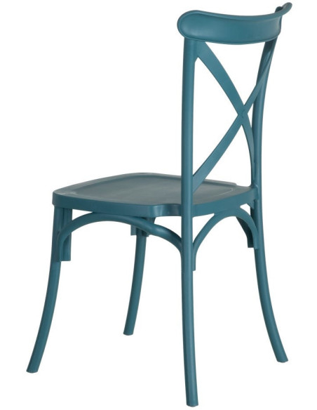 Chaise bistrot moderne en Polypropylène Bleu Yania (Lot de 4) - 4